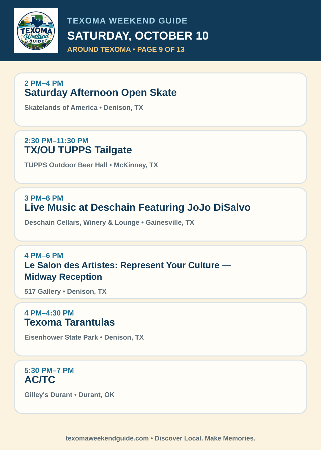 Texoma Weekend Guide Saturday, October 10 roundup — page 9