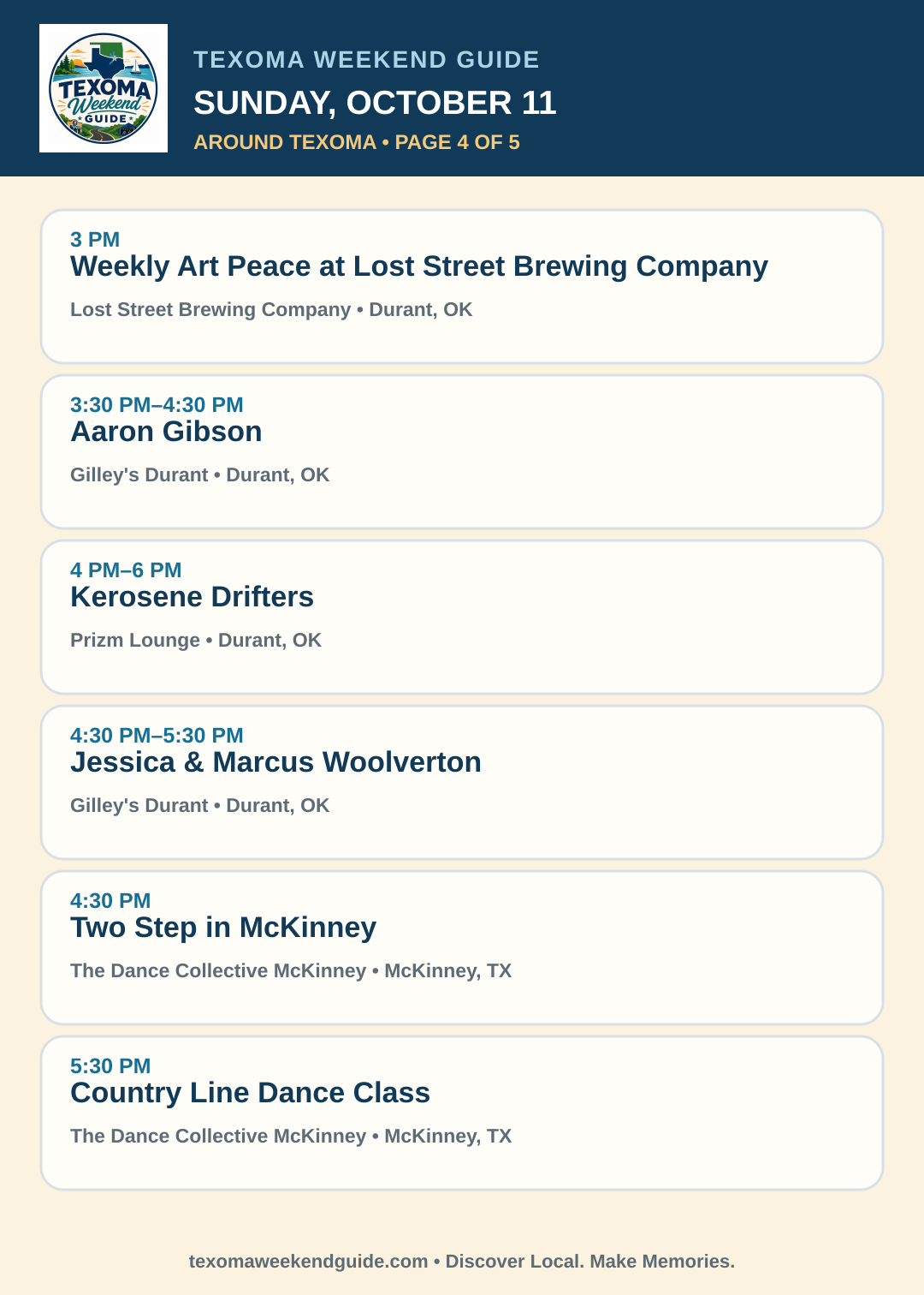 Texoma Weekend Guide Sunday, October 11 roundup — page 4
