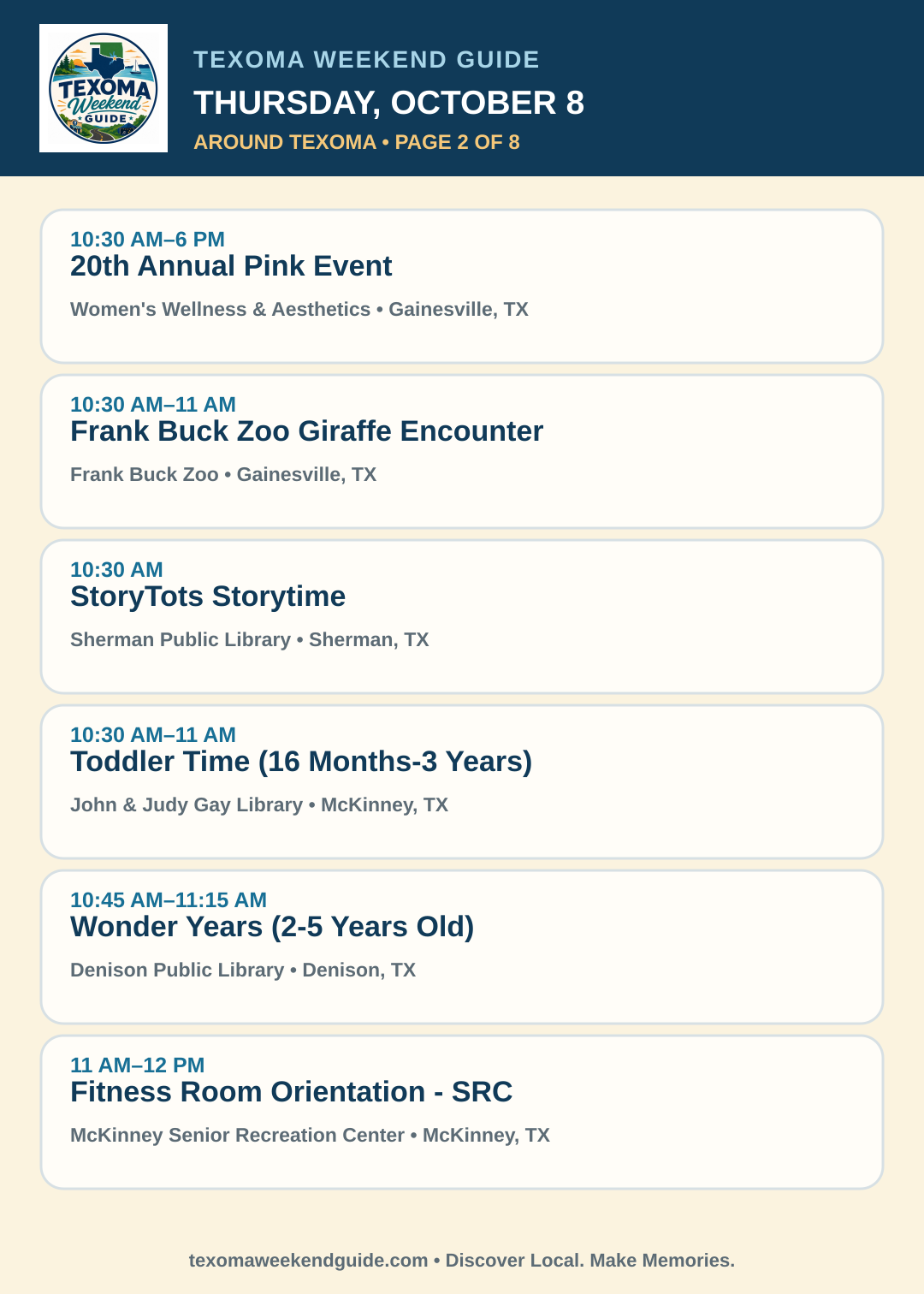 Texoma Weekend Guide Thursday, October 8 roundup — page 2