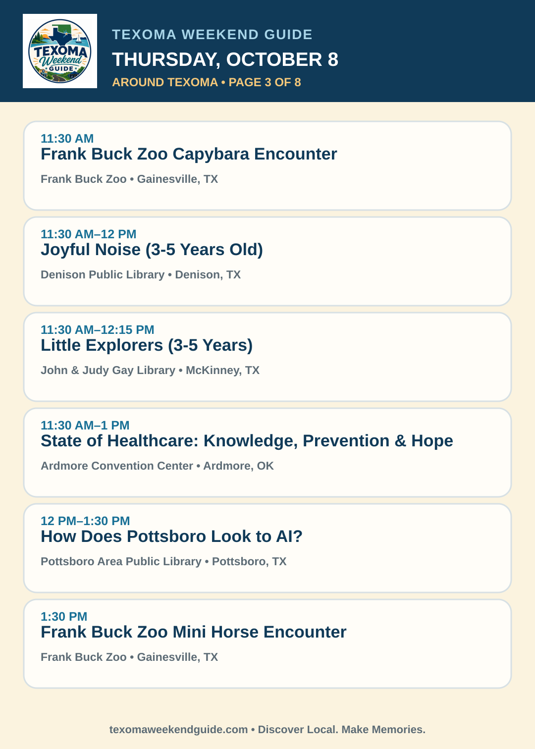 Texoma Weekend Guide Thursday, October 8 roundup — page 3