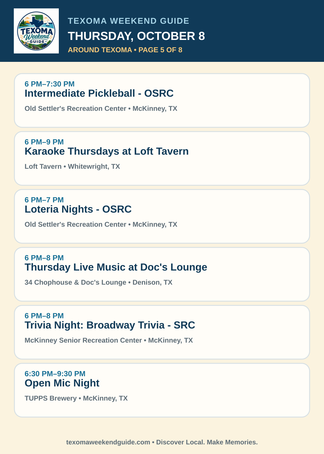 Texoma Weekend Guide Thursday, October 8 roundup — page 5