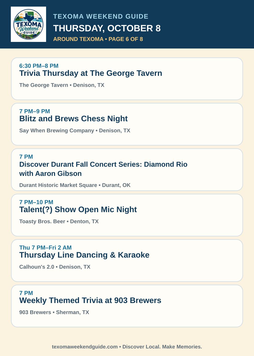 Texoma Weekend Guide Thursday, October 8 roundup — page 6