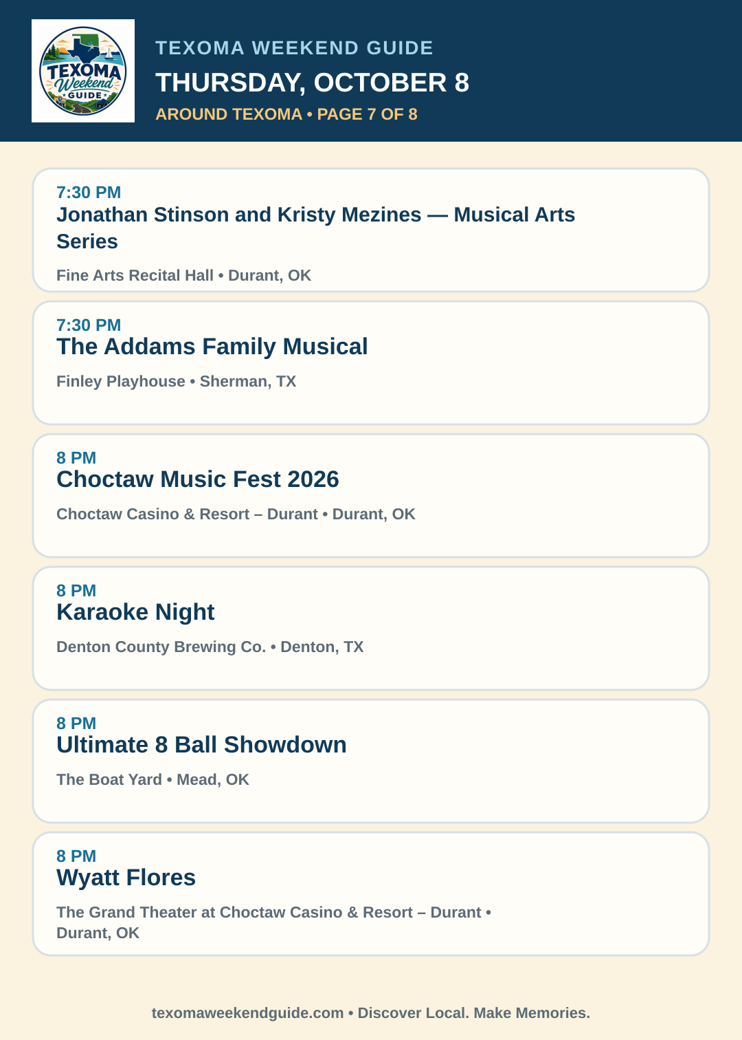 Texoma Weekend Guide Thursday, October 8 roundup — page 7