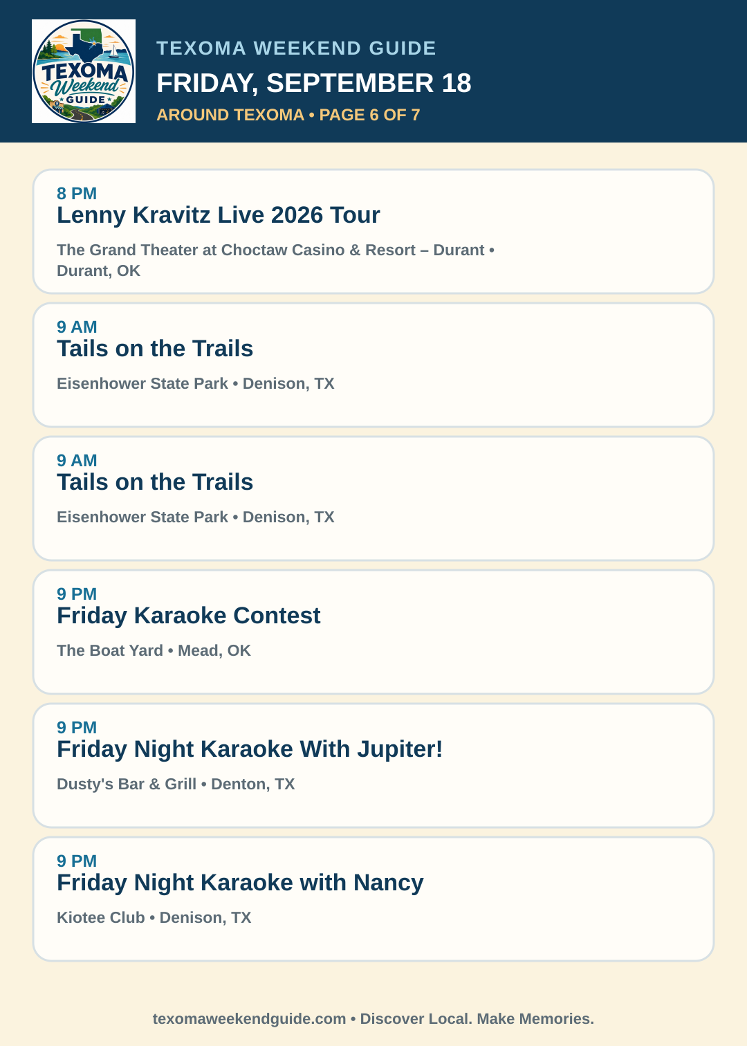 Texoma Weekend Guide Friday, September 18 roundup — page 6