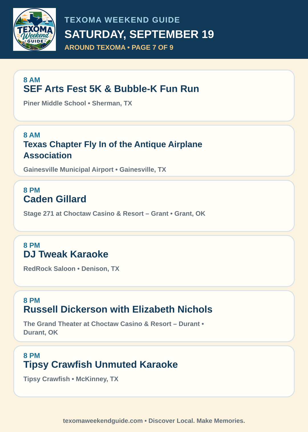 Texoma Weekend Guide Saturday, September 19 roundup — page 7