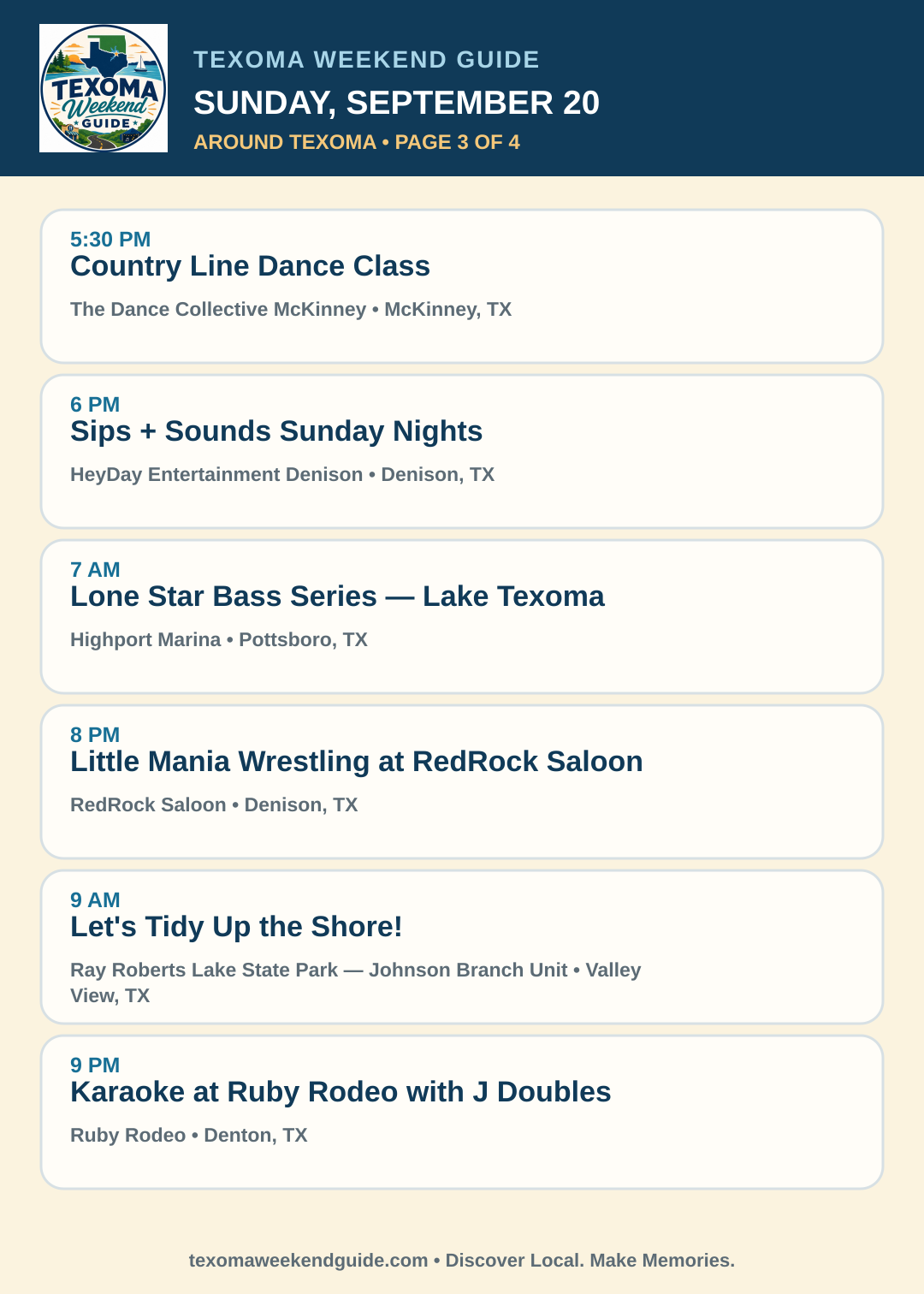 Texoma Weekend Guide Sunday, September 20 roundup — page 3