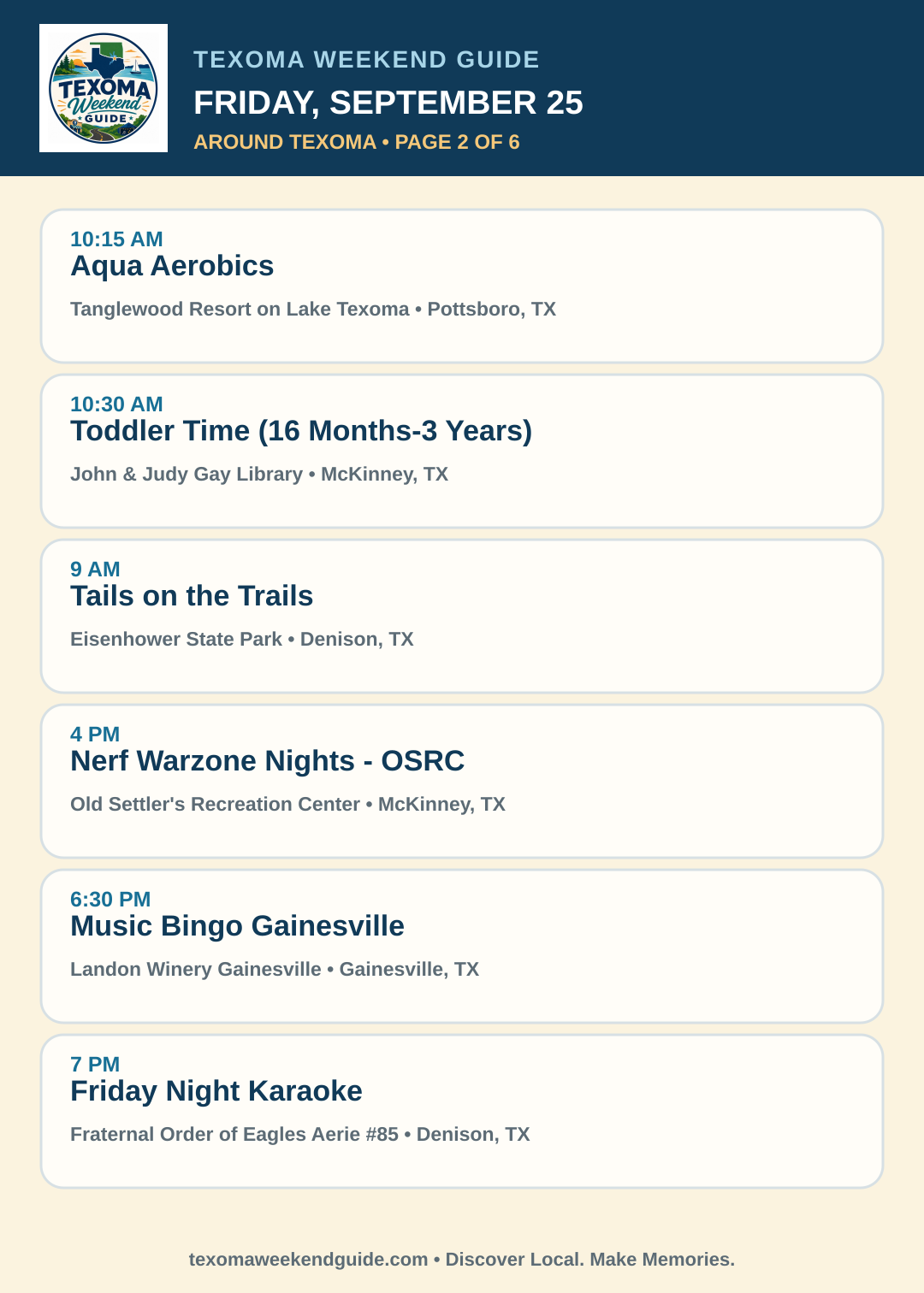 Texoma Weekend Guide Friday, September 25 roundup — page 2