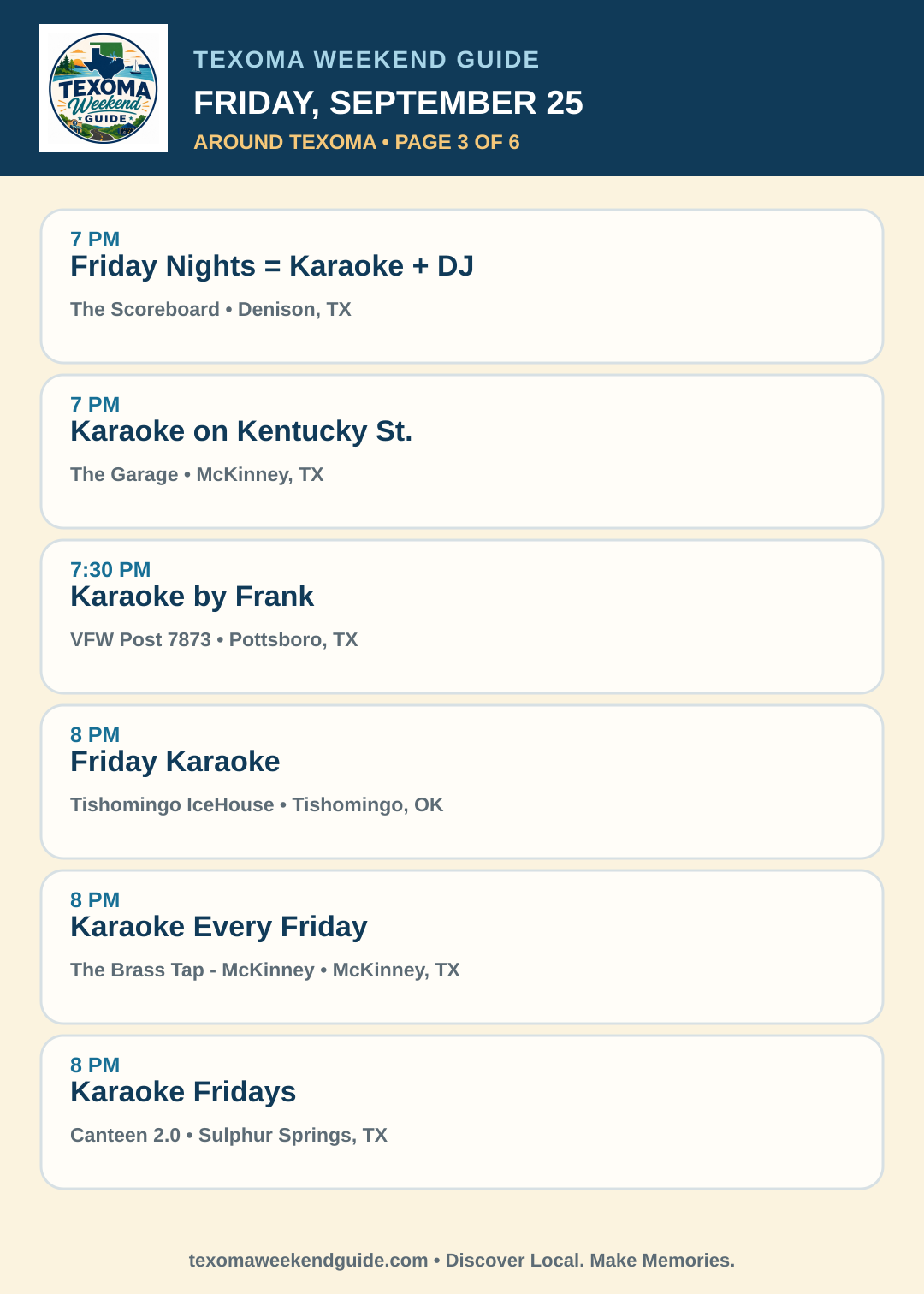 Texoma Weekend Guide Friday, September 25 roundup — page 3
