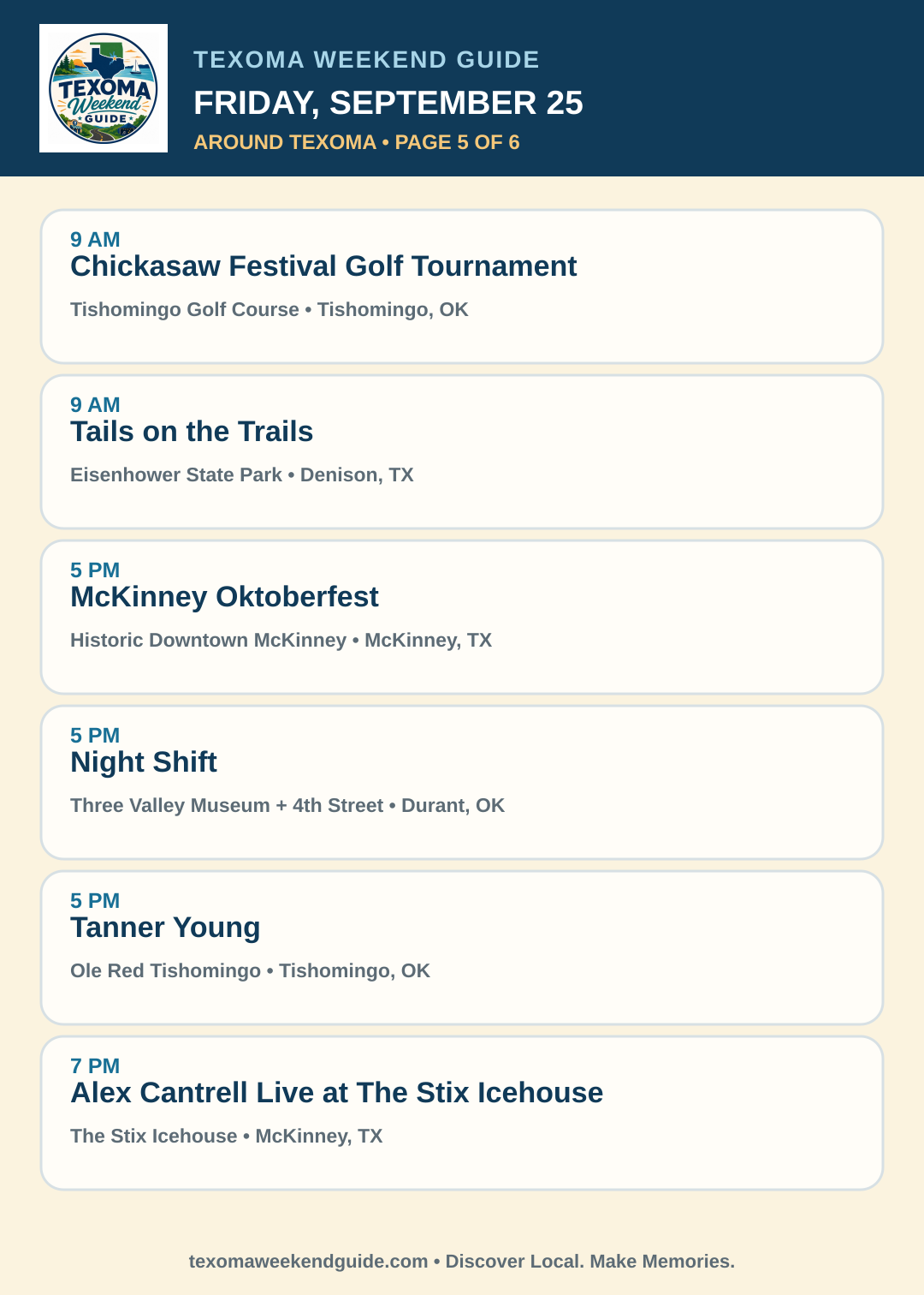 Texoma Weekend Guide Friday, September 25 roundup — page 5