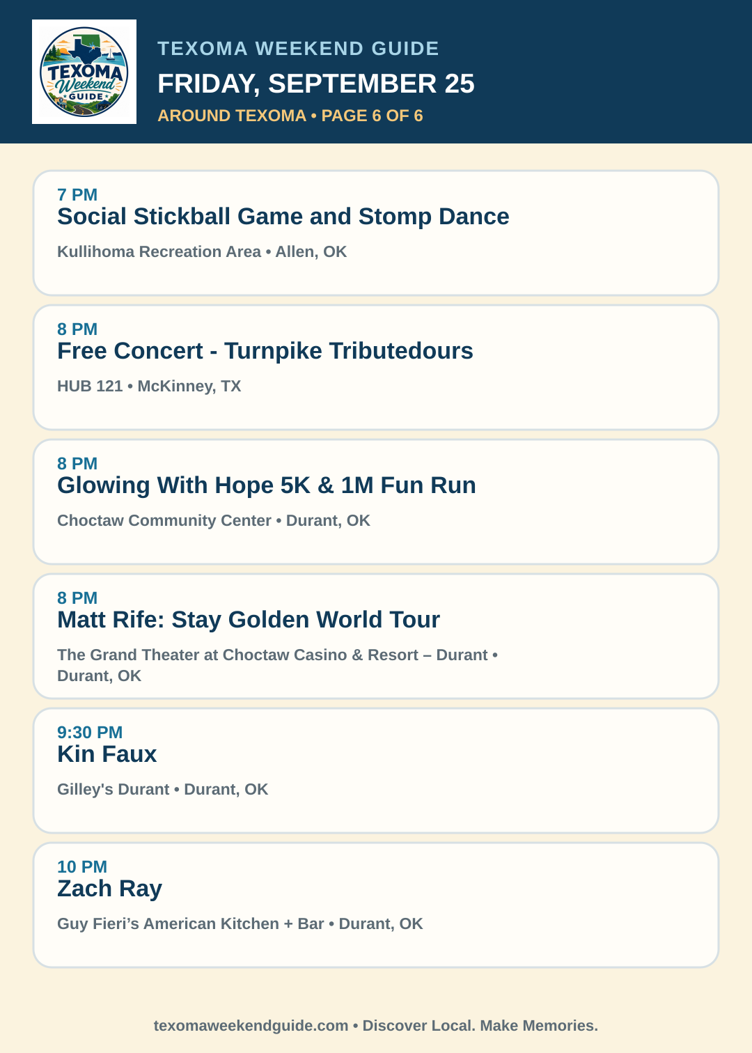 Texoma Weekend Guide Friday, September 25 roundup — page 6