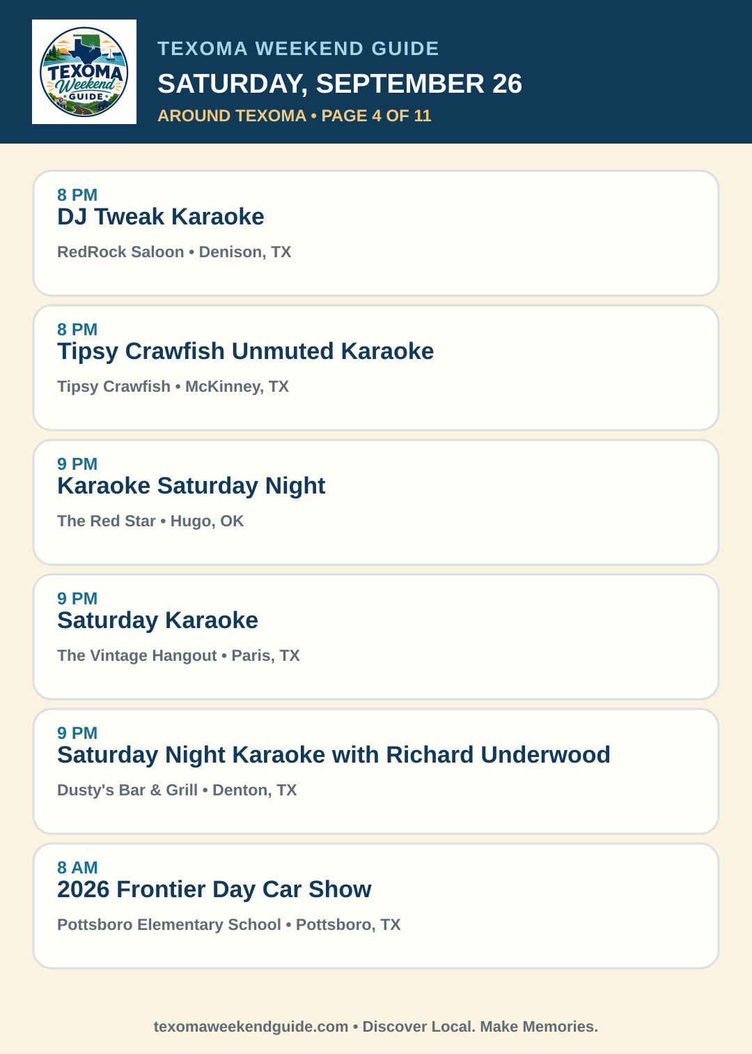 Texoma Weekend Guide Saturday, September 26 roundup — page 4