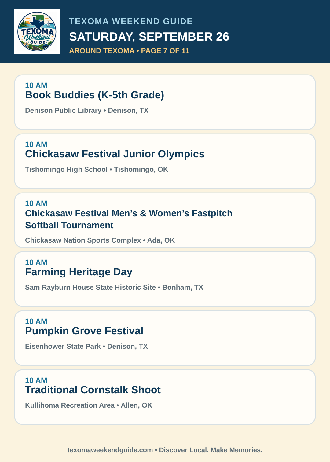 Texoma Weekend Guide Saturday, September 26 roundup — page 7