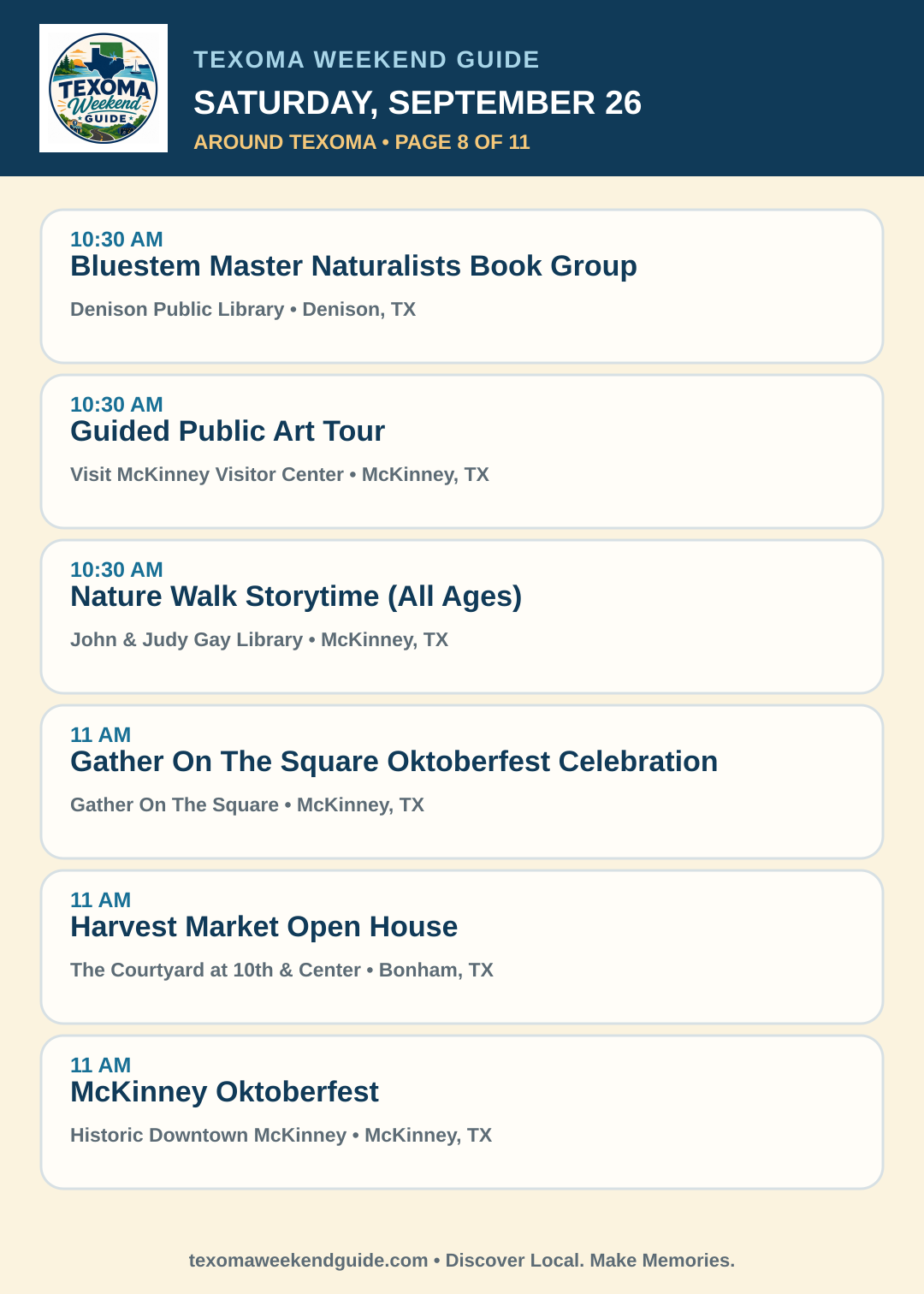 Texoma Weekend Guide Saturday, September 26 roundup — page 8