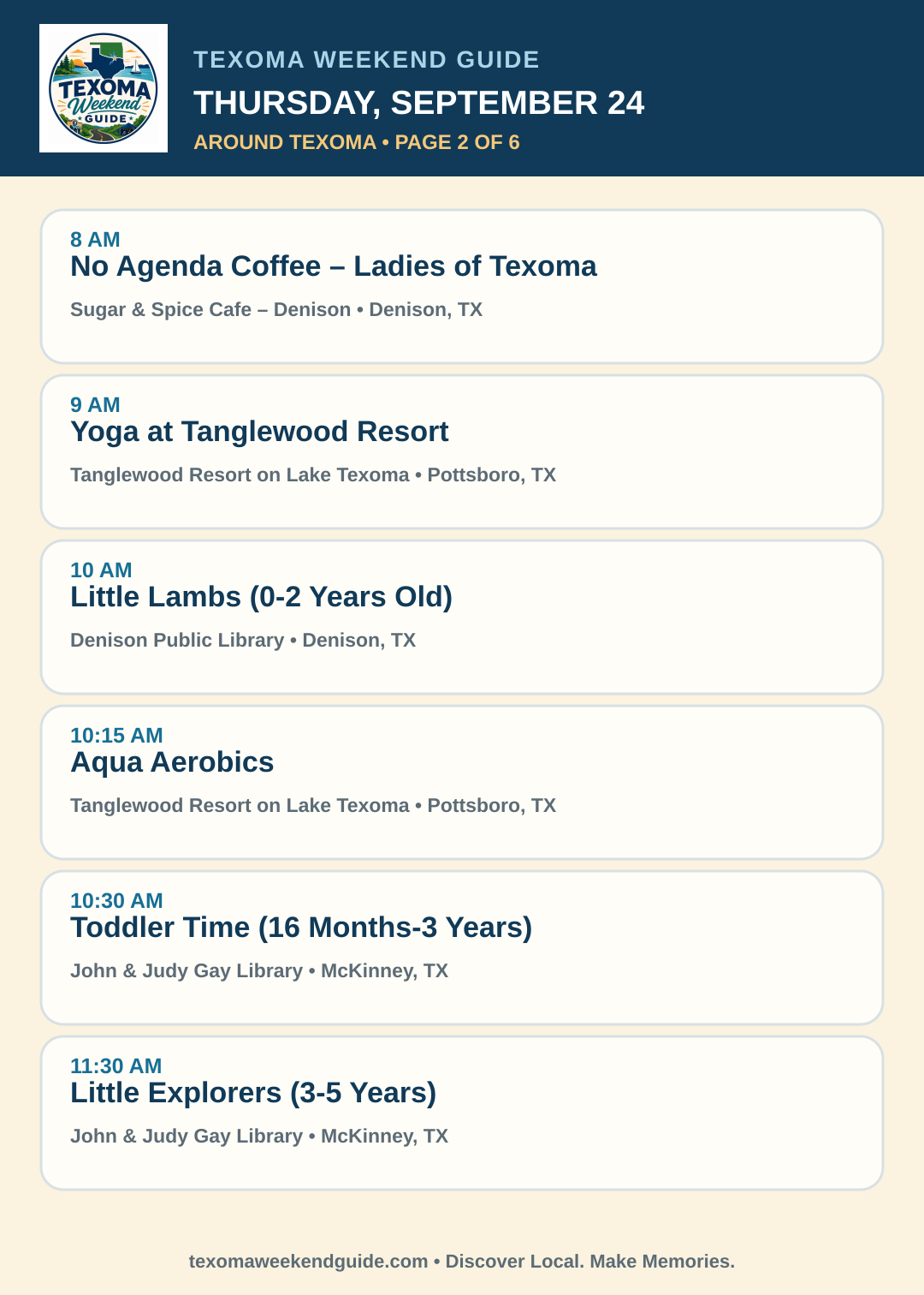Texoma Weekend Guide Thursday, September 24 roundup — page 2