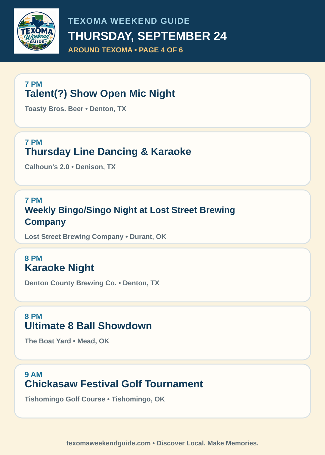 Texoma Weekend Guide Thursday, September 24 roundup — page 4
